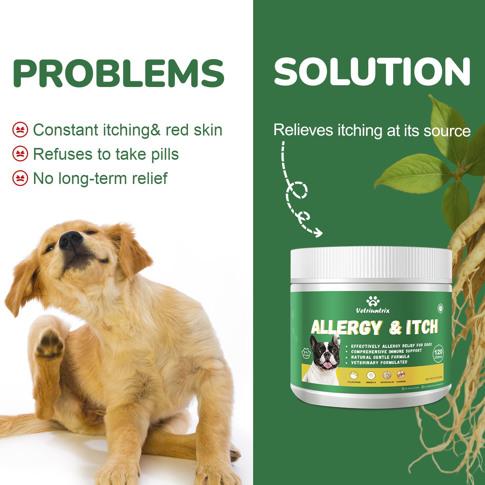Vetriuntrix Dog Allergy & Itch Relief Soft Chews