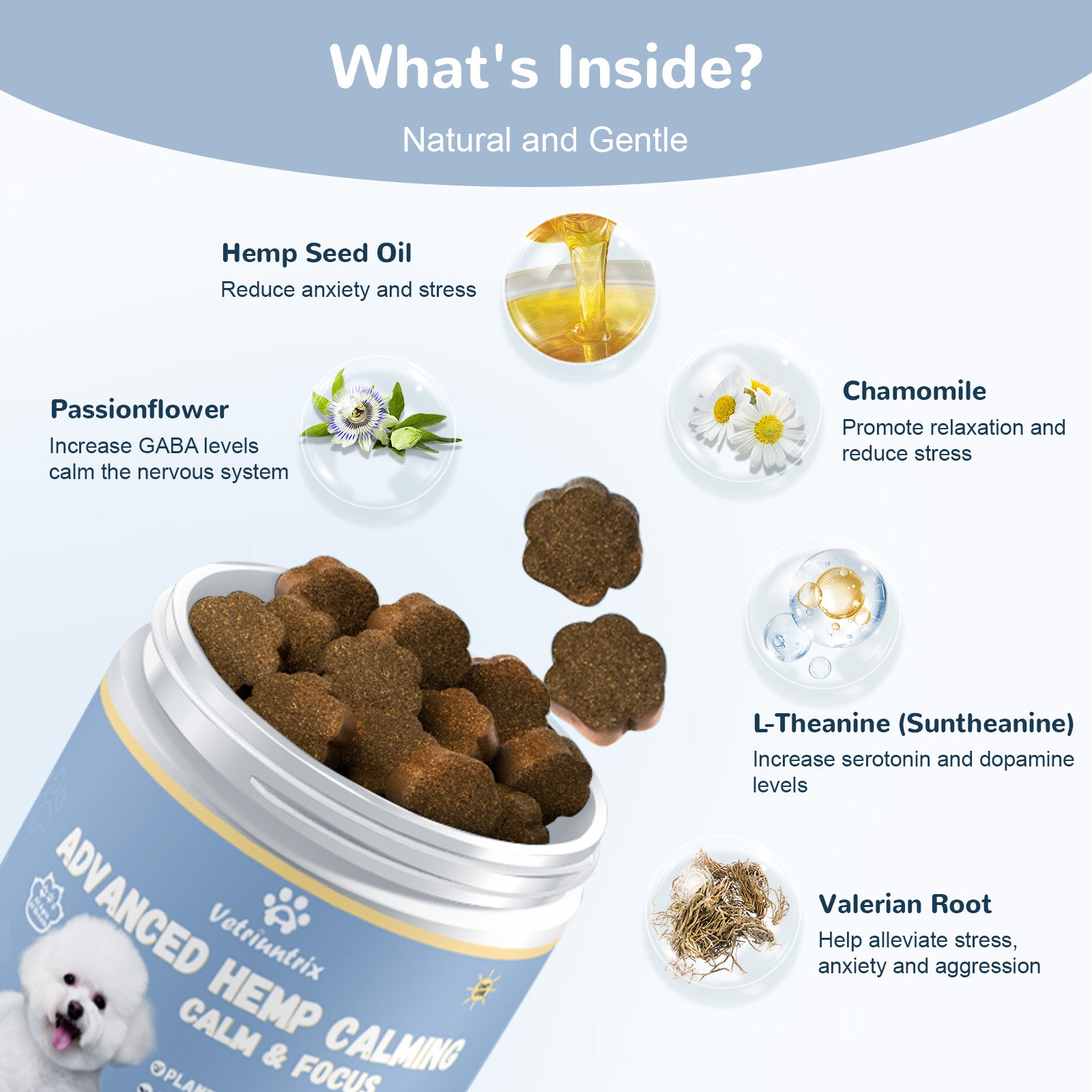 Vetriuntrix Dog Calming Chews-Daytime Formula