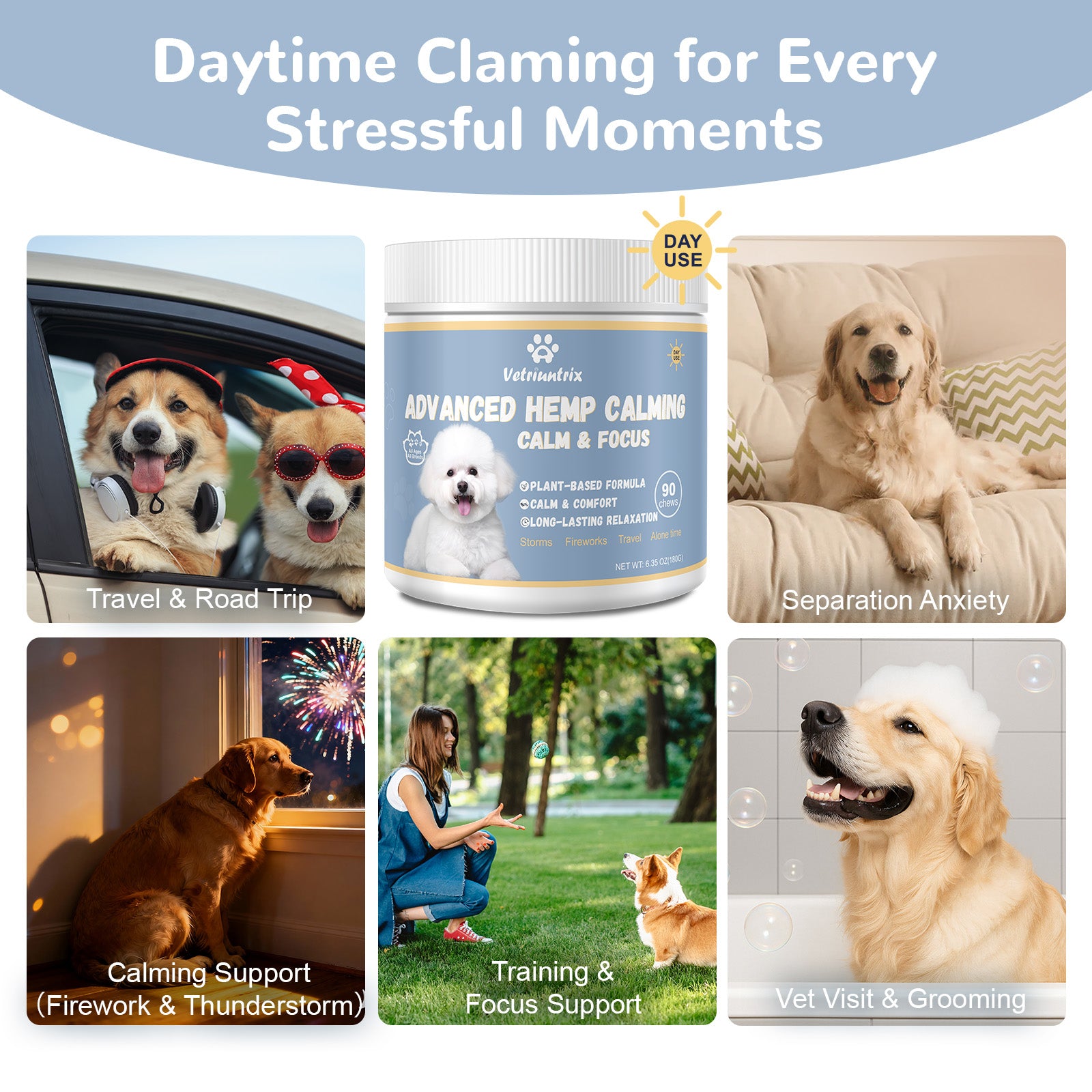 Vetriuntrix Dog Calming Chews-Daytime Formula
