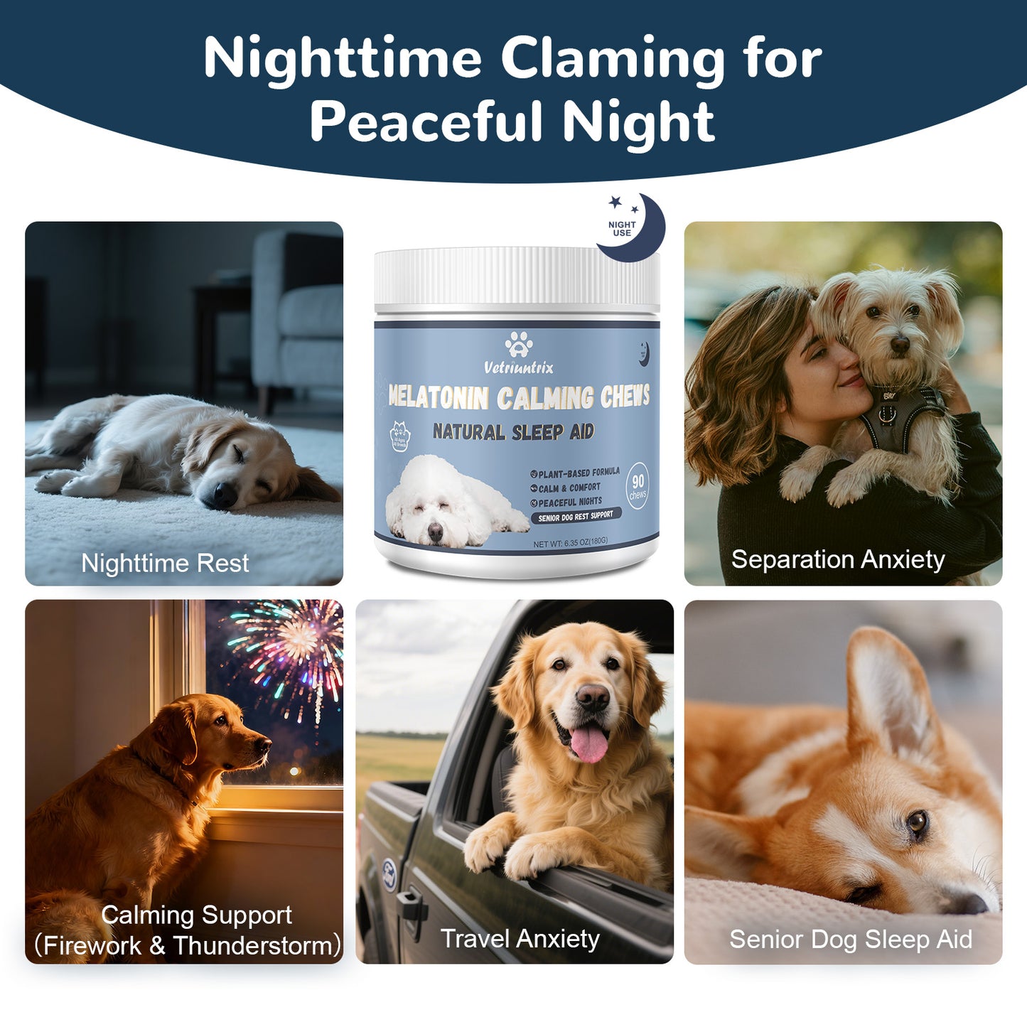 Vetriuntrix Dog Calming Chews-Night Formula
