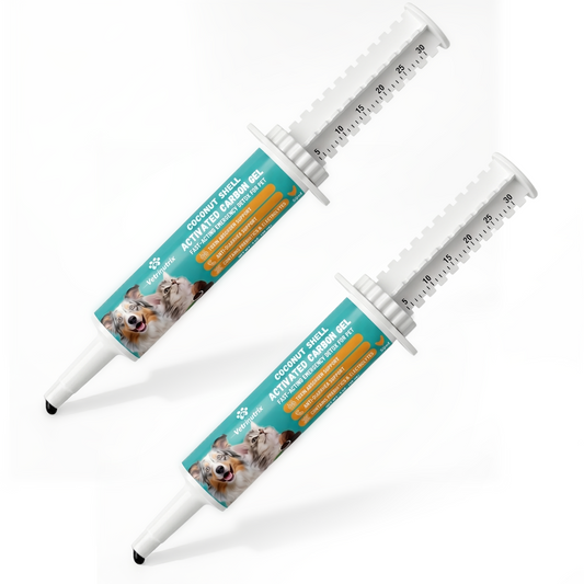 Activated Charcoal for Dogs & Cats - 60ml Anti Diarrhea | Emergency Poison First Aid Kit & Toxin Binder - Oral Paste with Syringe for Accidental Ingestion, Home & Travel