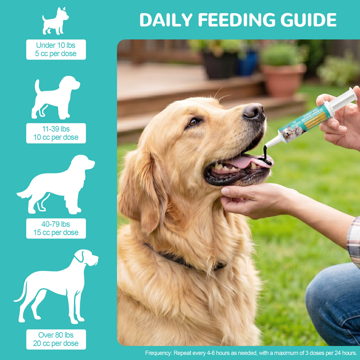 Activated Charcoal for Dogs & Cats - 30ml Anti Diarrhea | Emergency Poison First Aid Kit & Toxin Binder - Oral Paste with Syringe for Accidental Ingestion, Home & Travel